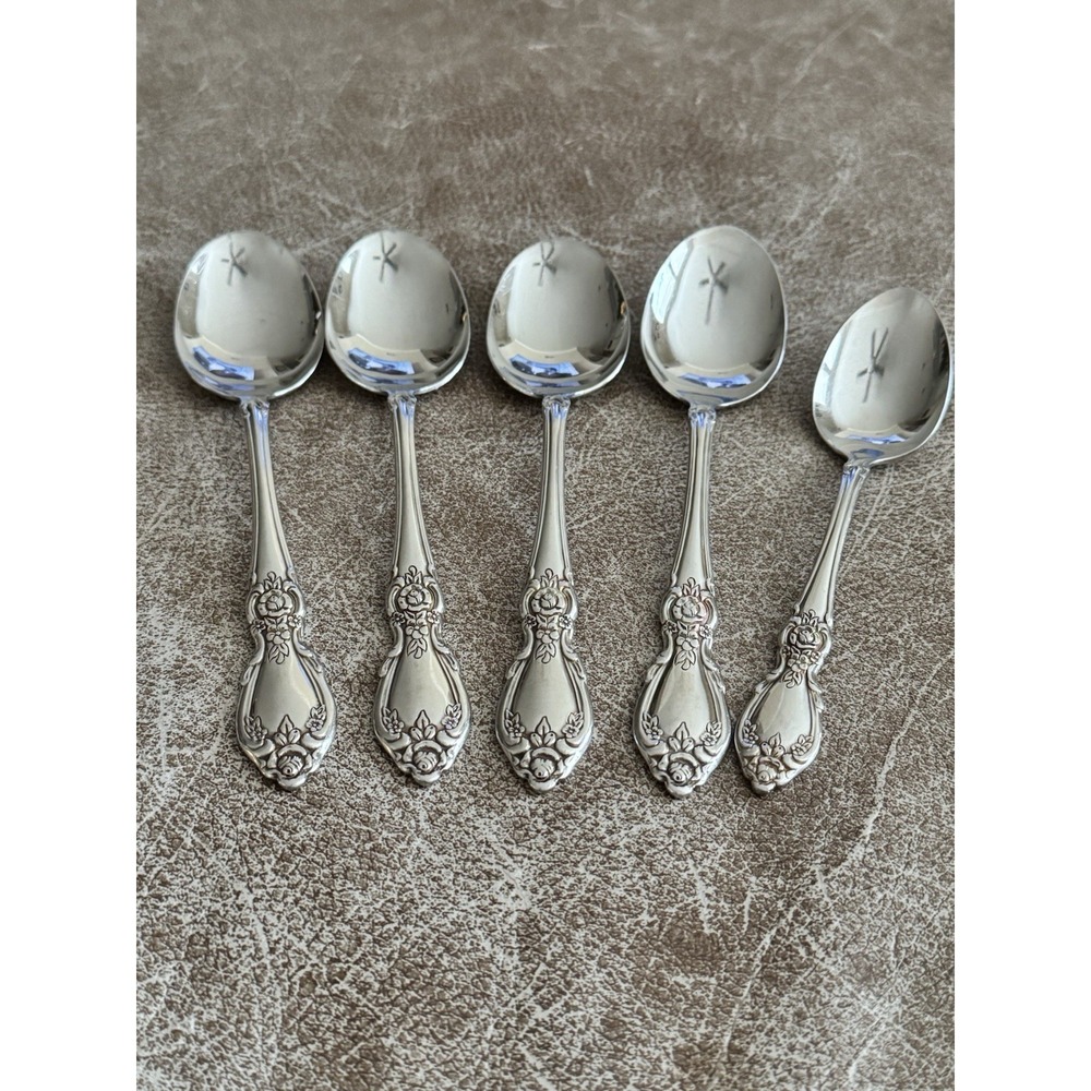 5 Oneida PLANTATION - 1 Teaspoon & 4 Soup Spoons Community‎ Mixed Flatware